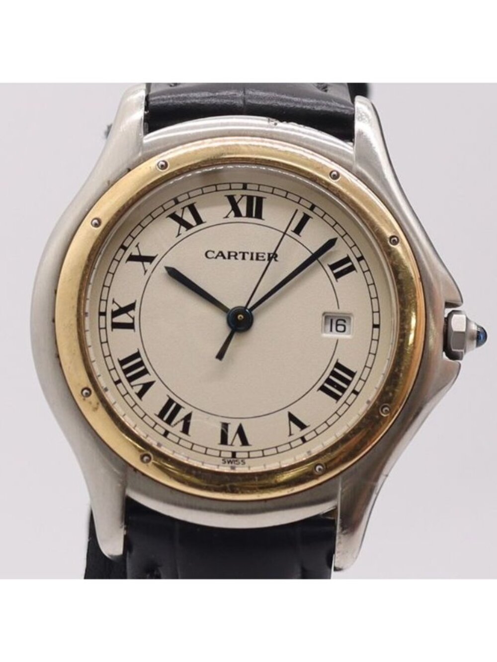 Cartier Guaranteed Pantail Cougar Date Ivory Dial Watch